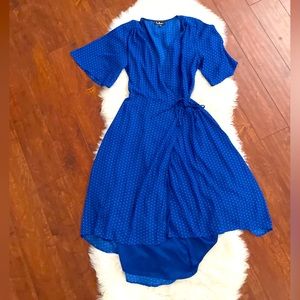 Lulu’s Polka Dot Blue Wrap Dress